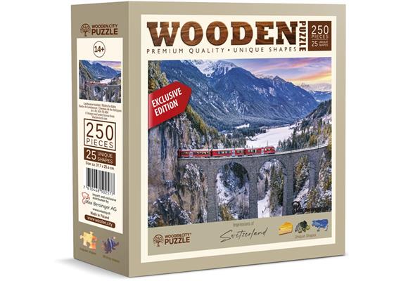 Wooden City Puzzle Holz L CH RhB Viadukt 250 Teile