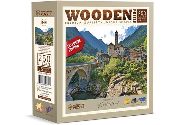 Wooden City Puzzle Holz L CH Val Verzasca 250 Teile