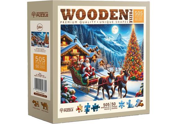 Wooden City Puzzle Holz L Santa's Sleigh 505 Teile