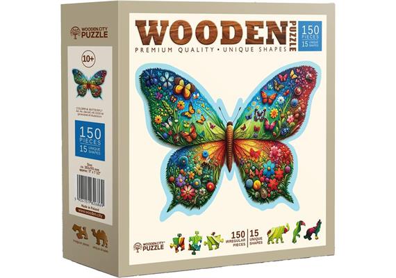 Wooden City Puzzle Holz M Colorful Butterfly 150 Teile