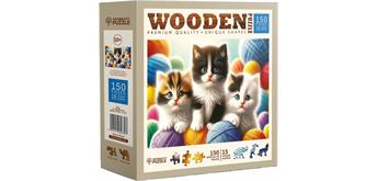 Wooden City Puzzle Holz M Kittens and Yarn 150 Teile