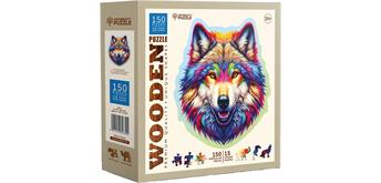 Wooden City Puzzle Holz M Rainbow Wolf 150 Teile