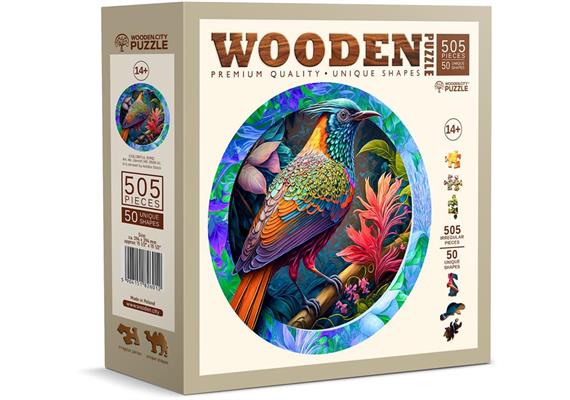 Wooden City - Puzzle Holz XL Colorful Bird 505 Teile