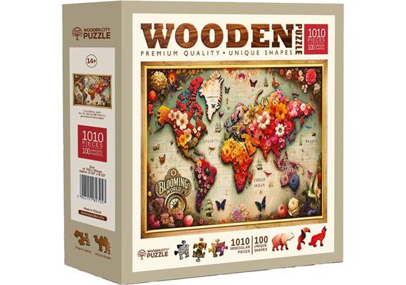 Wooden City Puzzle Holz XL Colorful Map 1010 Teile